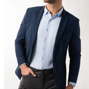 Twillory Preformance Men's Navy Checkered Blazer 44R